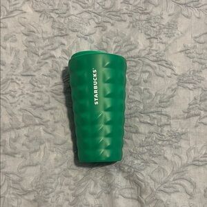 Starbucks Green Geometric Ceramic Travel Mug w/ Lid